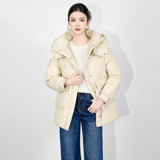 「高货wl」全新升级【铂金会员560/天猫759/差价199】(10705)洛诗琳气质加厚中长款羽绒服2025冬减龄复古保暖连帽外套 商品图1