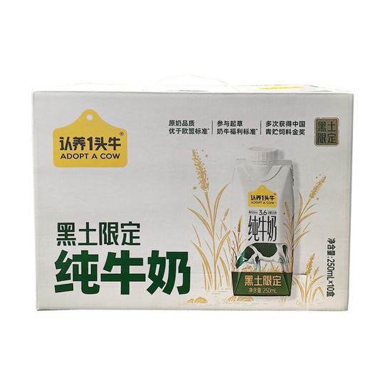 认养一头牛 黑土限定纯牛奶 250ml*10/箱 商品图0