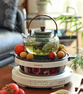 【Glasslock新品围炉煮茶器】比国补再降82！一炉多用=暖茶+温酒+烧烤+取暖+烤火，送原装茶壶+烤网，远红外加热，无明火无排放食品级材质，耐高温微晶面板，三挡温度可调800ml容量，不挑壶具