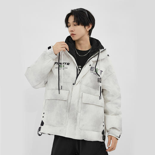 【新品上新】HX 冬季短款带帽羽绒服免洗防水功能宽松阔版C100440036101 商品图6