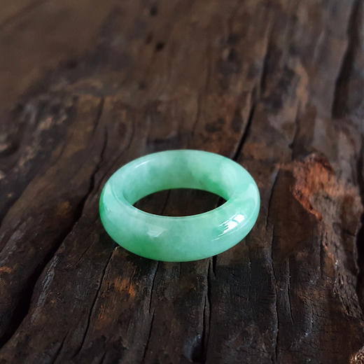 【天然正品】A货翡翠天然无杂裂细腻糯种绿色翡翠戒指指环19号中性 021225NJM19 商品图3