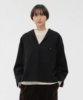 MHL 25AW 日版黑色羊毛水手领单口袋上衣