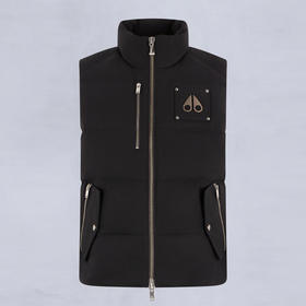 MOOSE KNUCKLES 男士金属驼鹿指关节徽标绗缝羽绒马甲 黑色 M35MV474H1 291