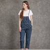 Famecoco范可儿高腰牛仔背带裤纯棉可调节肩带减龄九分牛仔裤F185GA129 商品缩略图3