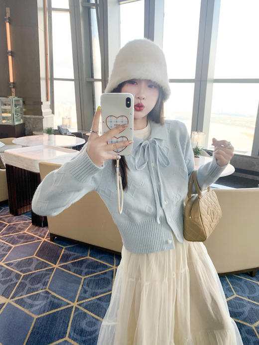 <曾小咸推荐>现货秒杀！微信超特价！蓝色翻领毛织开衫 日常219.99 立减130 秒杀89.99！ 商品图13