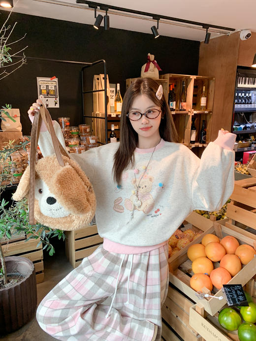 【169元任选2件】现货！粉色格子休闲裤 商品图6