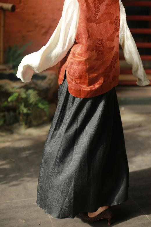 漫物记双面大摆裙（提花香云纱）XYS-m273 商品图1