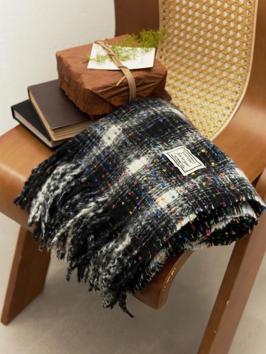 鹿鹿推荐·【氛围百搭】冬日日常百搭满天星格纹围巾 商品图3