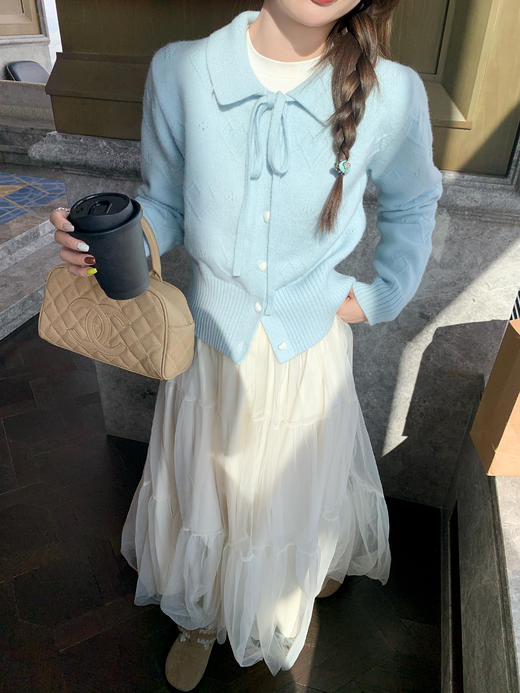 <曾小咸推荐>现货秒杀！微信超特价！蓝色翻领毛织开衫 日常219.99 立减130 秒杀89.99！ 商品图11