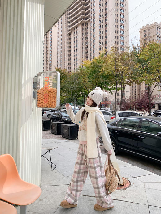 【169元任选2件】现货！粉色格子休闲裤 商品图8