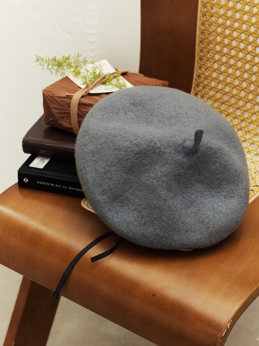 鹿鹿推荐·百搭含羊毛文艺秋冬时尚英伦风圆顶贝雷帽 商品图0
