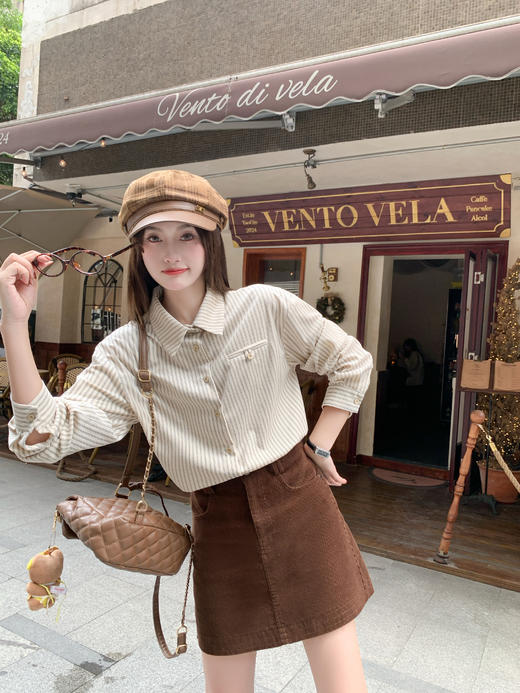 <曾小咸推荐> 现货秒杀！微信超特价！巨好看条纹长袖衬衫 日常169.99 立减90 秒杀79.99！ 商品图12