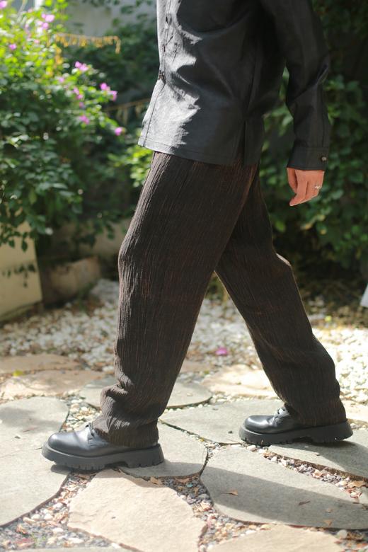 漫物记拼接柞蚕丝直筒裤w098 商品图2