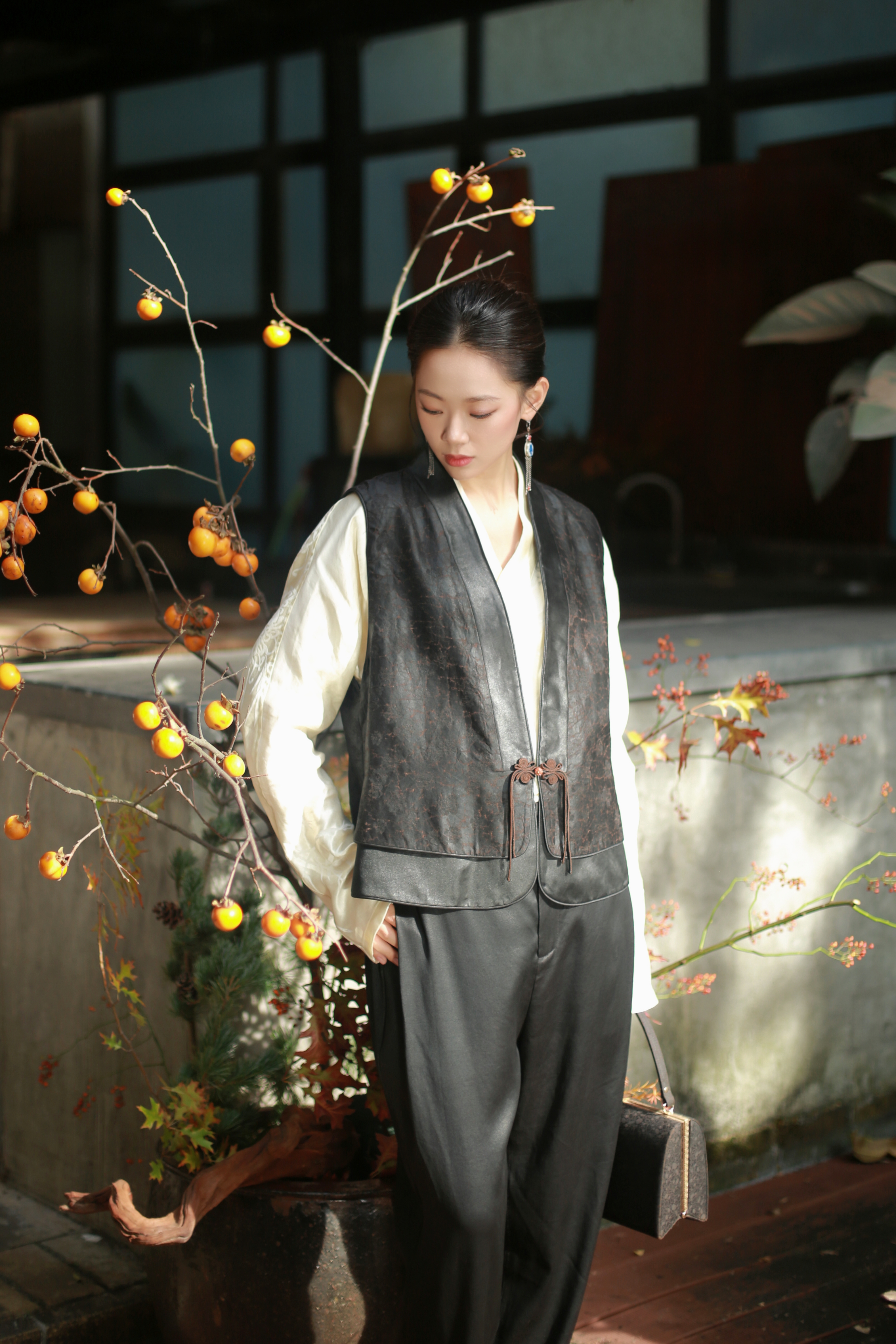 漫物记重磅缎香云纱女士小脚裤XYS-W174