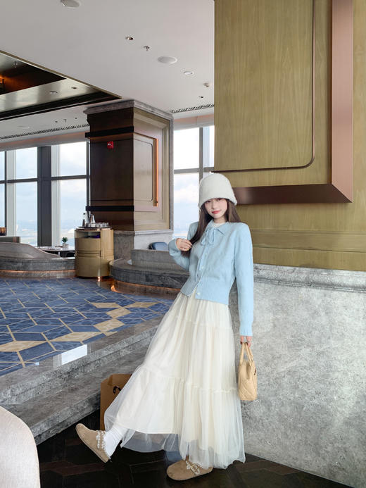 <曾小咸推荐>现货秒杀！微信超特价！蓝色翻领毛织开衫 日常219.99 立减130 秒杀89.99！ 商品图7