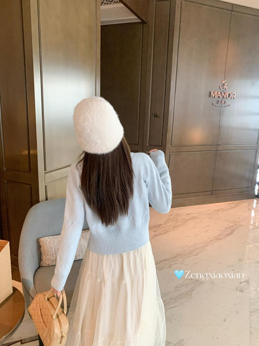 <曾小咸推荐>现货秒杀！微信超特价！蓝色翻领毛织开衫 日常219.99 立减130 秒杀89.99！ 商品图12