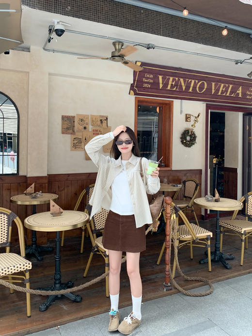 <曾小咸推荐> 现货秒杀！微信超特价！巨好看条纹长袖衬衫 日常169.99 立减90 秒杀79.99！ 商品图7