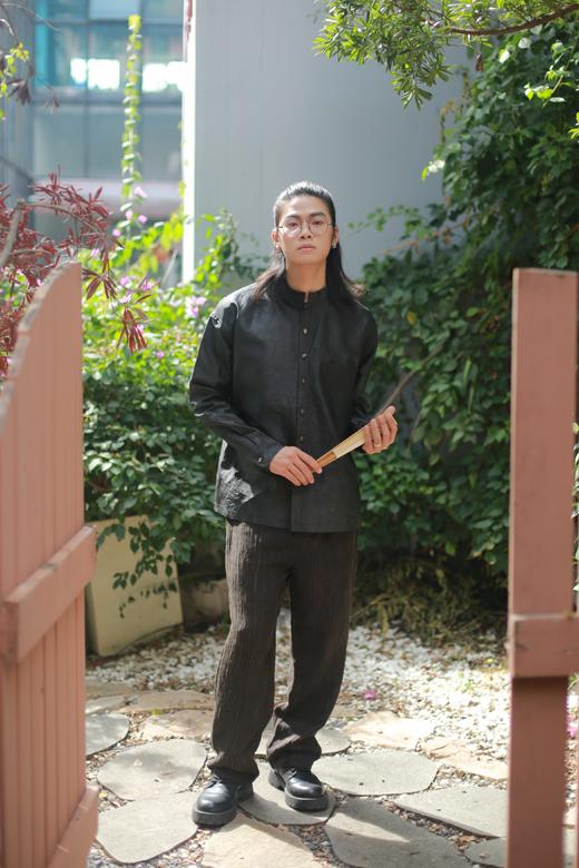 漫物记拼接柞蚕丝直筒裤w098 商品图4