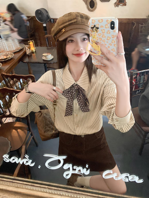 <曾小咸推荐> 现货秒杀！微信超特价！巨好看条纹长袖衬衫 日常169.99 立减90 秒杀79.99！ 商品图11