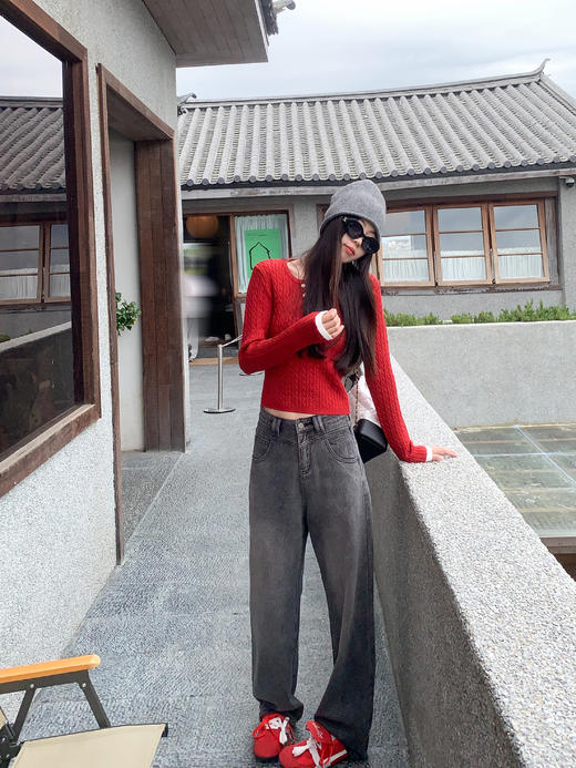 <曾小咸推荐>复古星空纹阔腿牛仔裤 不加绒109.99！加绒119.99！ 商品图12