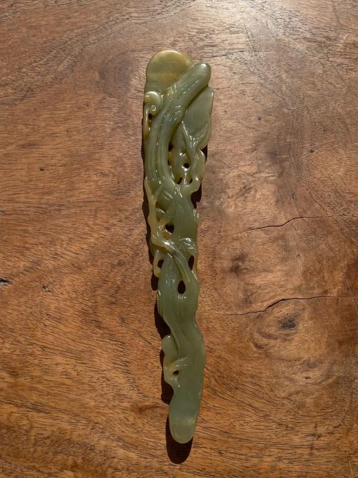 和田青黄玉镂雕灵芝形如意摆件，顺丰包邮 商品图7