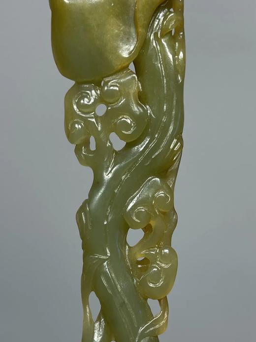 和田青黄玉镂雕灵芝形如意摆件，顺丰包邮 商品图4