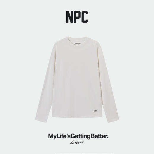 潮牌羊毛混纺暖皮打底秋冬长袖T恤休闲简约logo印花NP5BTL10 商品图2