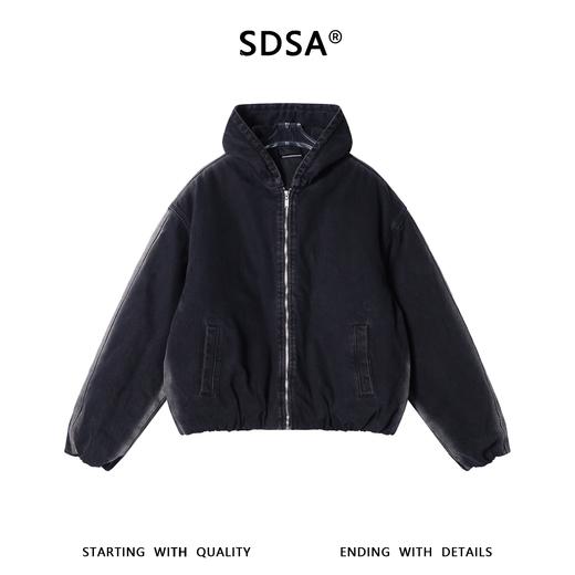 31078SDSA男士秋冬新款痞帅男装美式复古水洗连帽牛仔棉服外套百搭时尚 商品图1