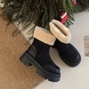 尺码偏小拍大一码！SOSOTATA 冬季加绒厚底马丁靴 软fufu绒感内里触感柔软，7CM鞋跟小个子显腿长 商品缩略图7