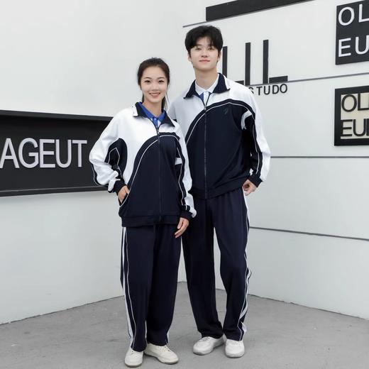 创童深圳校服中学生银狐绒冬装运动服男女加厚加绒外套套装 商品图1