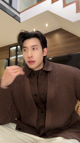 H905SDSA男士秋冬新款痞帅男装韩版翻领针织羽绒服外套拼接百搭时尚