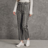 famecoco范可儿灰色竖条纹西裤女垂感秋季文艺收腰直筒裤长裤通勤F185GA003 商品缩略图0