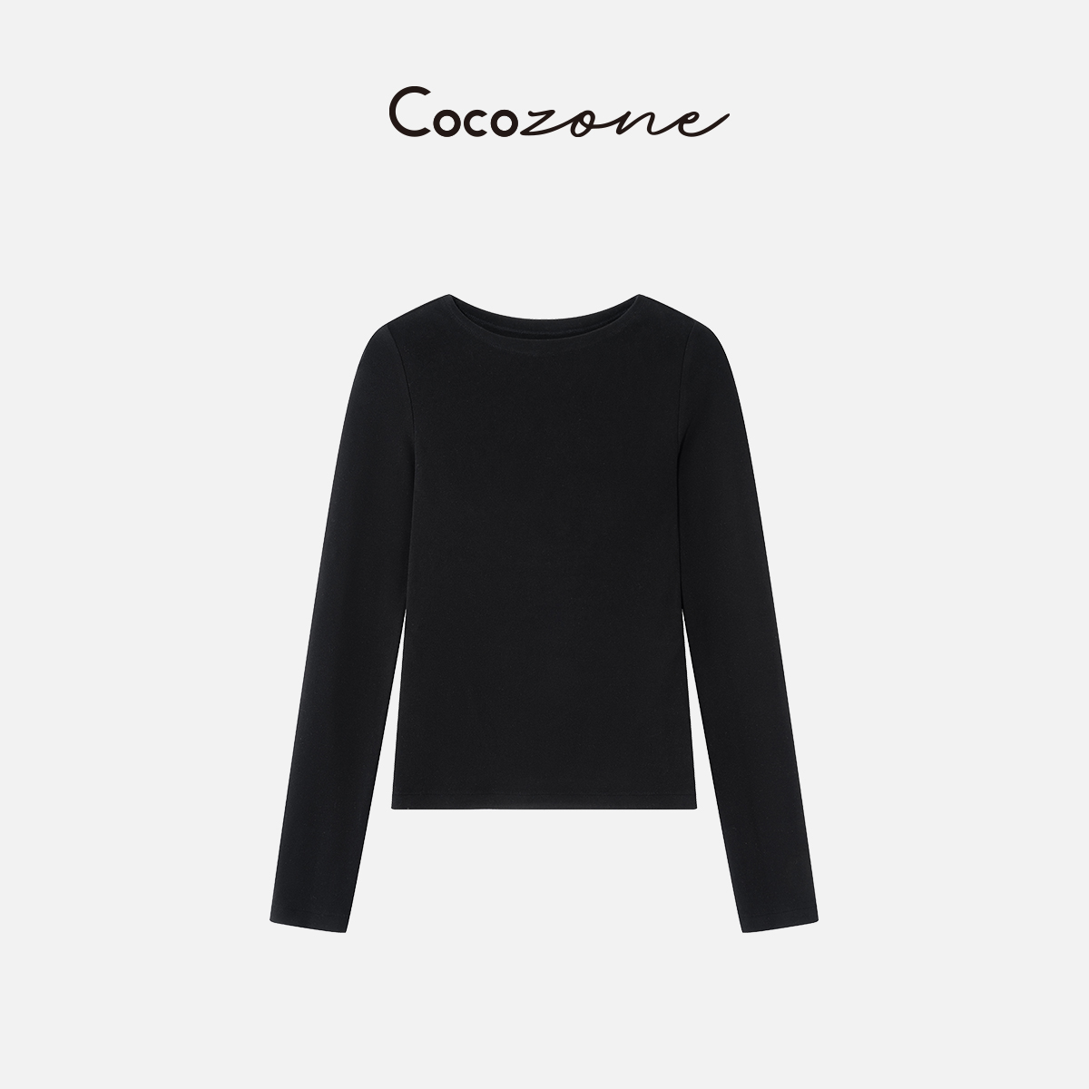 COCO ZONE 刘 一一 “直角肩”圆领基础款纯色长袖T恤 CD1A1786