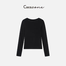 COCO ZONE 刘 一一 “直角肩”圆领基础款纯色长袖T恤 CD1A1786
