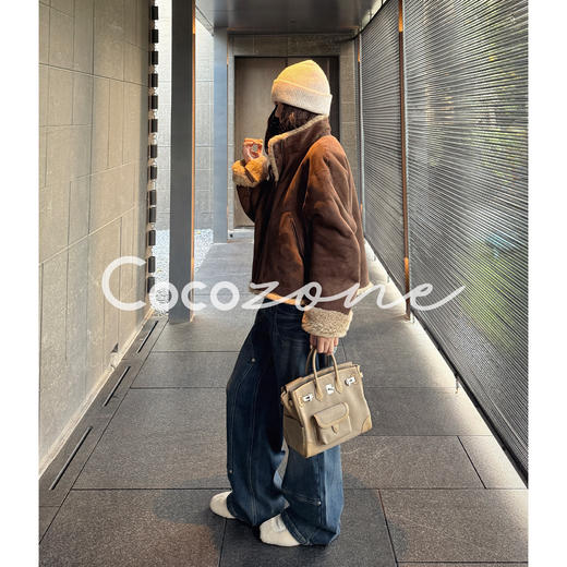 COCO ZONE 刘 一一 “生巧”意大利进口羊毛革拉链皮草CD2A3204 商品图1