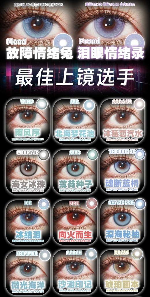 mimipark月抛29.9/副39.9/2副69/4副 ,故障情绪兔泪眼情绪录,最高度数800 商品图2