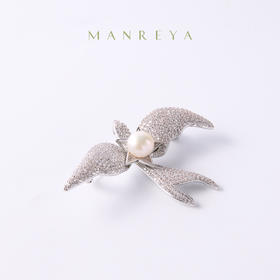 【春节不停运】Manreya玛芮雅“璀璨雀影”淡水珍珠胸针|淡水珍珠铜镀金