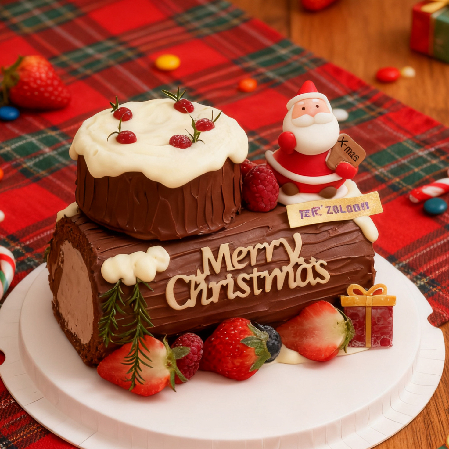 圣诞树桩（巧克力卷）