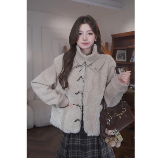 鹿向南【时空漫漫】秋冬新款韩系慵懒气质减龄加厚保暖毛毛外套女 商品图1