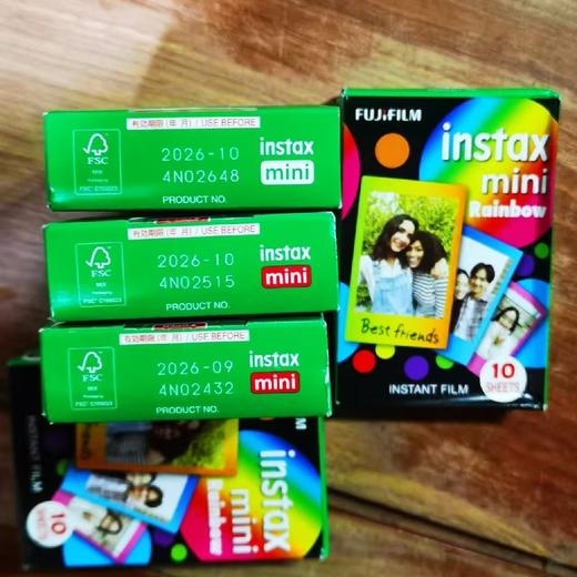 富士拍立得3寸mini花边相纸彩虹10张 商品图0