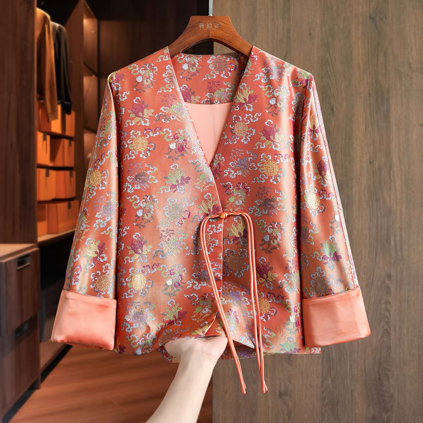 Famecoco范可儿秋款新中式短款上衣外套FAD6AB208