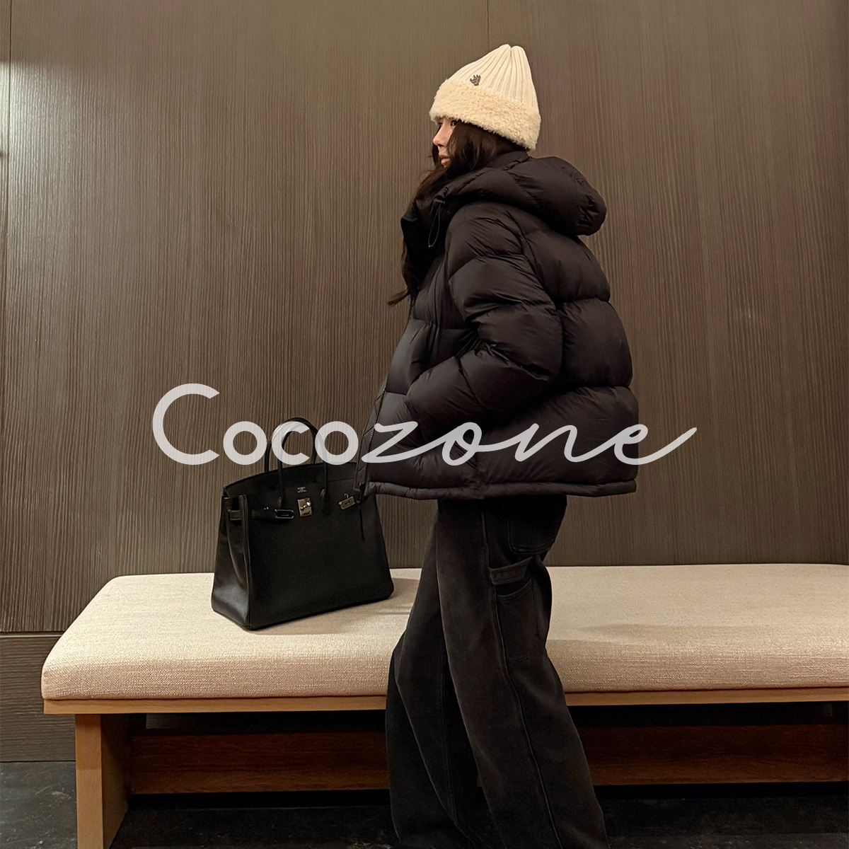 COCO ZONE 刘 一一 “冬日限定”95白鹅绒连帽拉链鹅绒服CD2A3194
