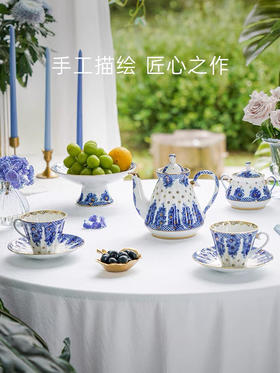 俄皇LOMONOSOV花篮欧式咖啡杯子陶瓷高档精致下午茶茶具套装礼盒