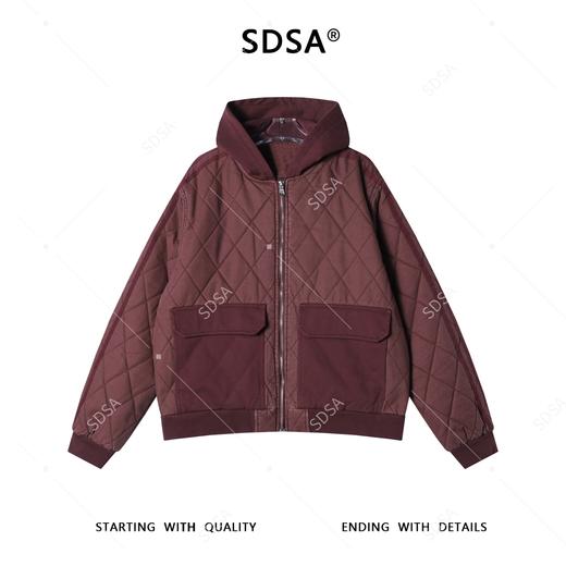 F6150SDSA秋冬新款痞帅男装韩版菱形格子连帽夹克外套拼接设计百搭复古 商品图1