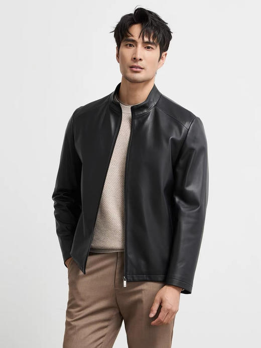 男士绵羊皮90白鸭绒羽绒皮衣外套 商品图4