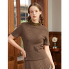 Famecoco范可儿复古蕾丝半高领短袖针织衫绵羊毛上衣D195DB301 商品缩略图2