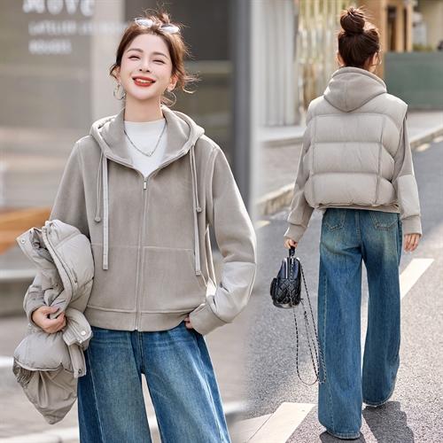 百搭休闲90羽绒马甲，卫衣两件套外套HR-YDYX9506 商品图2