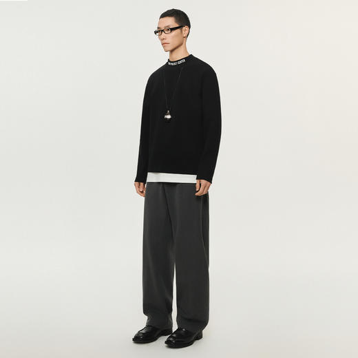 潮牌碳素磨毛领口印花半高领长袖T恤舒温保暖多色可选NP5BTL13 商品图1