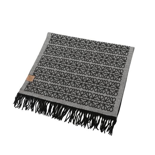 罗意威 Anagram 黑银围巾：黑底里的精致暗纹 商品图2