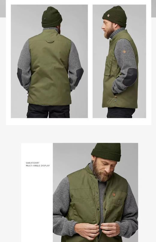 原单正品，北极狐户外登山徒步夹棉马甲，G-1000耐磨防泼面料，
卡其色/军绿色/黑色 
S-XXL 商品图2